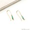 DIY Teardrop Gemstone Loop Earrings, 31x9mm 22K Gold Plated Earring Findings with Bottom Loop Hook Eaaring, GemMartUSA (90021)